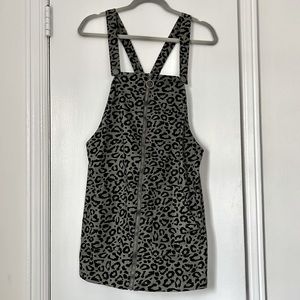Leopard Print Overalls Mini Dress